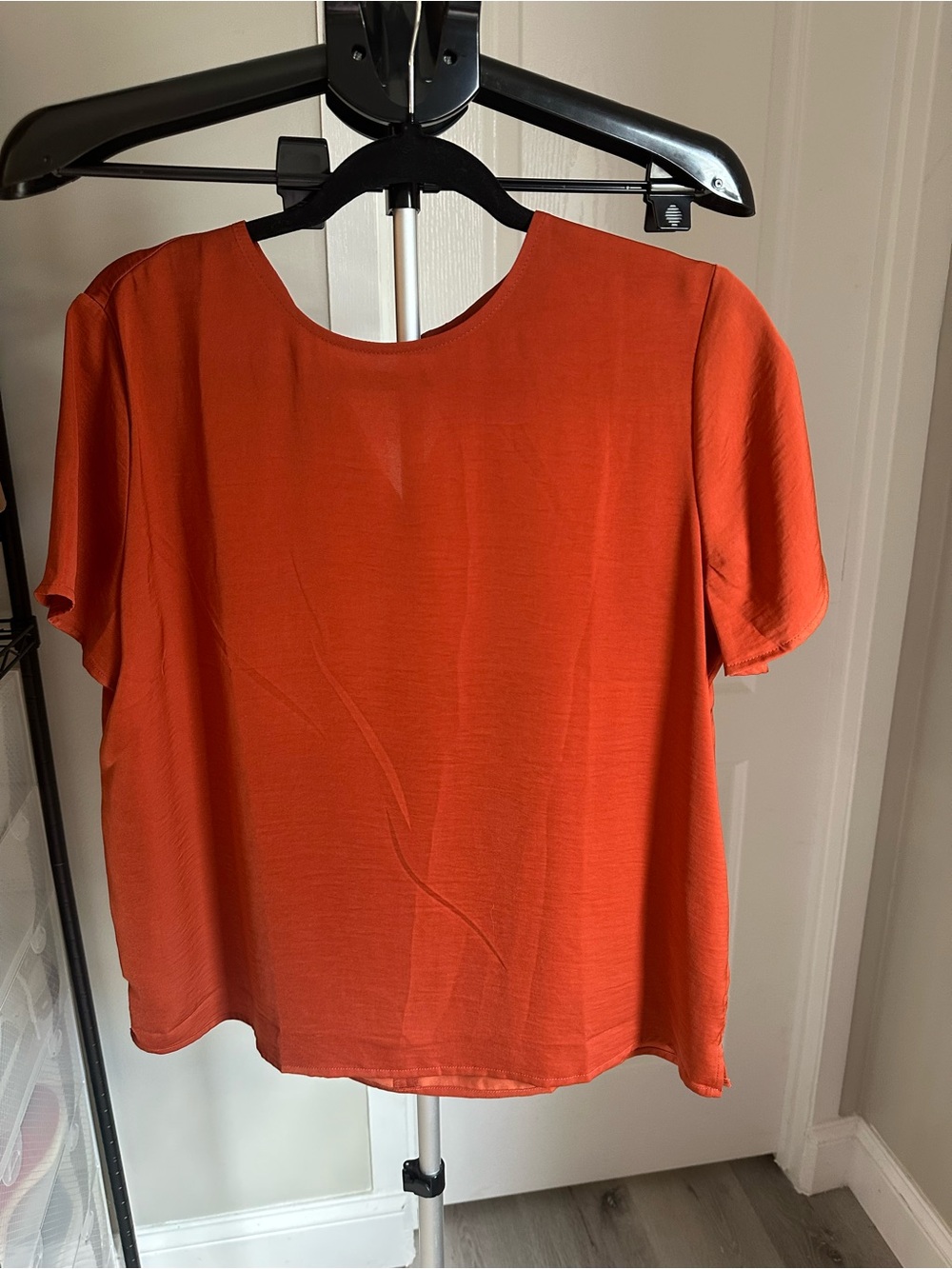Banana Republic Short-Sleeve Crewneck Blouse — Orange
